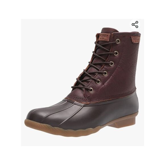 Sperry Mens Saltwater Duck Boot Blk/Amaretto Size 9.5 New - Picture 1 of 9
